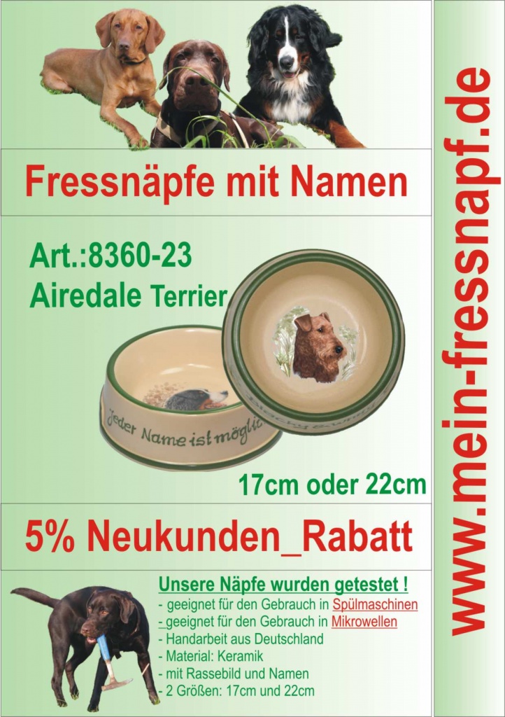 Fressnapf, Hundenapf Mit Namen - Airedale Terrier - Hundezubehör