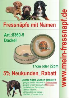 Fressnapf, Hundenapf mit Namen - Dackel