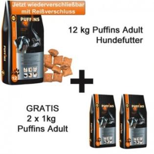 Puffins Hundefutter 12 kg 2 kg GRATIS