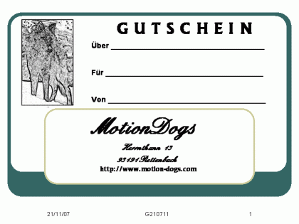 Geschenk Idee - Gutschein von den MotionDogs