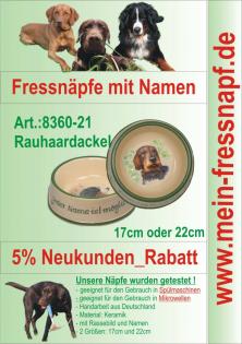 Fressnapf, Hundenapf mit Namen - Rauhaardackel