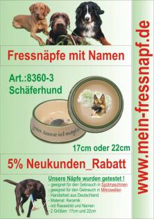 Fressnapf, Hundenapf mit Namen - Schäferhund