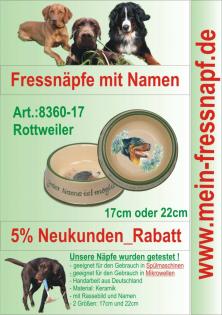 Fressnapf, Hundenapf mit Namen - Rottweiler