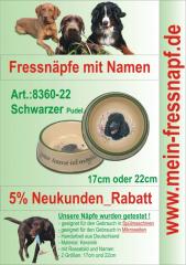 Fressnapf, Hundenapf mit Namen - schwarzer Pudel