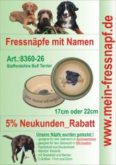 Fressnapf, Hundenapf mit Namen - Staffordshire Bullterrier