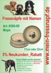 Fressnapf, Hundenapf mit Namen - Mops