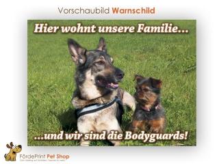 Hundewarnschild mit deinem Foto und Text